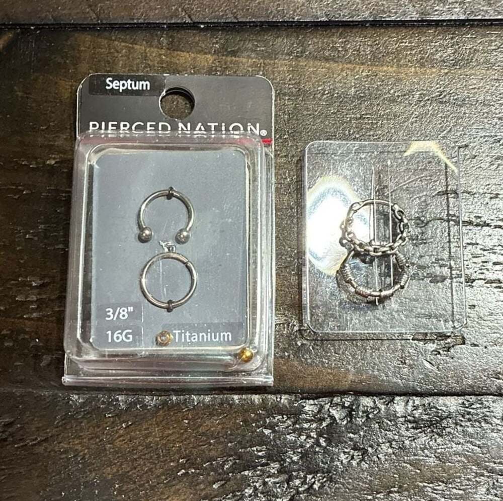 Pierced Nation Titanium 16G 3/8" Septum Horseshoe Circular Barbell Jewelry